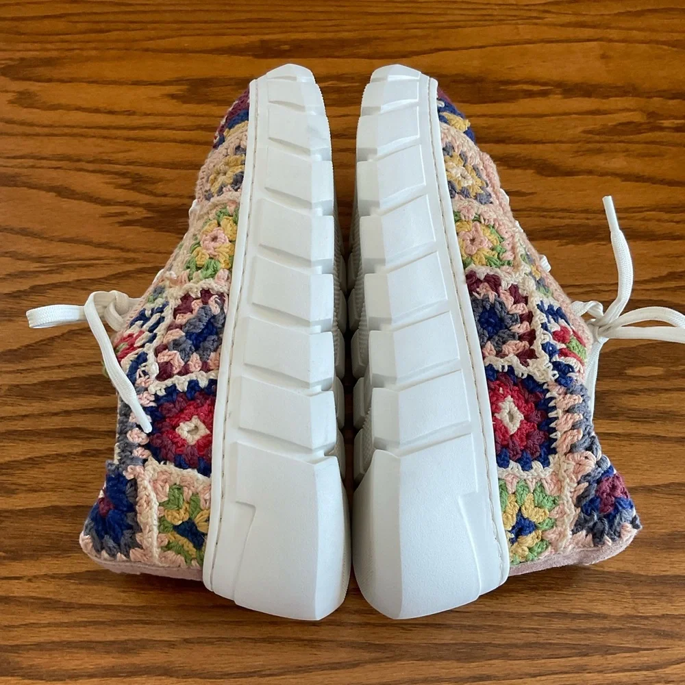 NWOT Free People Catch Me If You Can Crocheted Platform Sneakers, Sz 38 …